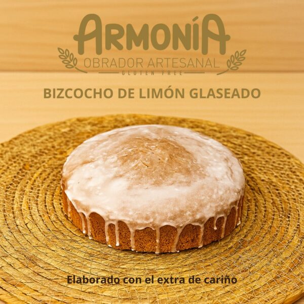 Bizcocho de limón sin gluten artesanal con glaseado – Obrador Armonía