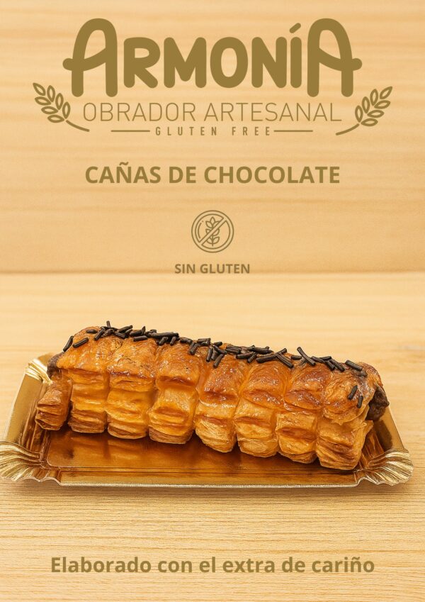 Cañas de chocolate sin gluten | Envase de 2 unidades