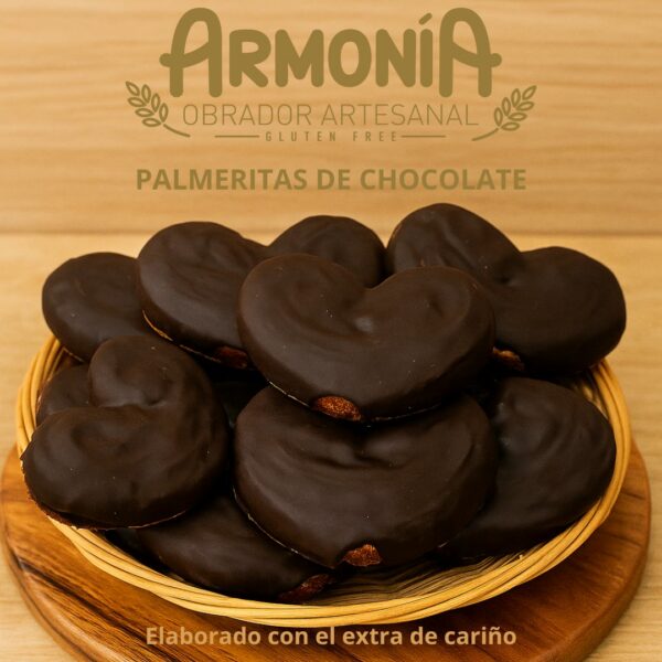 Palmeritas sin gluten de chocolate crujiente artesanas – Obrador Armonía