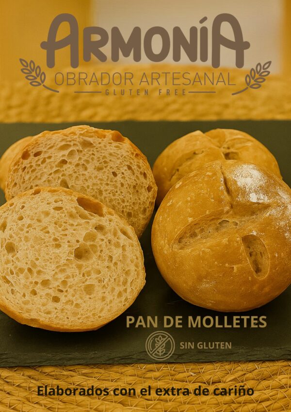 Molletes sin gluten artesanos elaborados con AOVE y harina de trigo sarraceno – Obrador Armonía