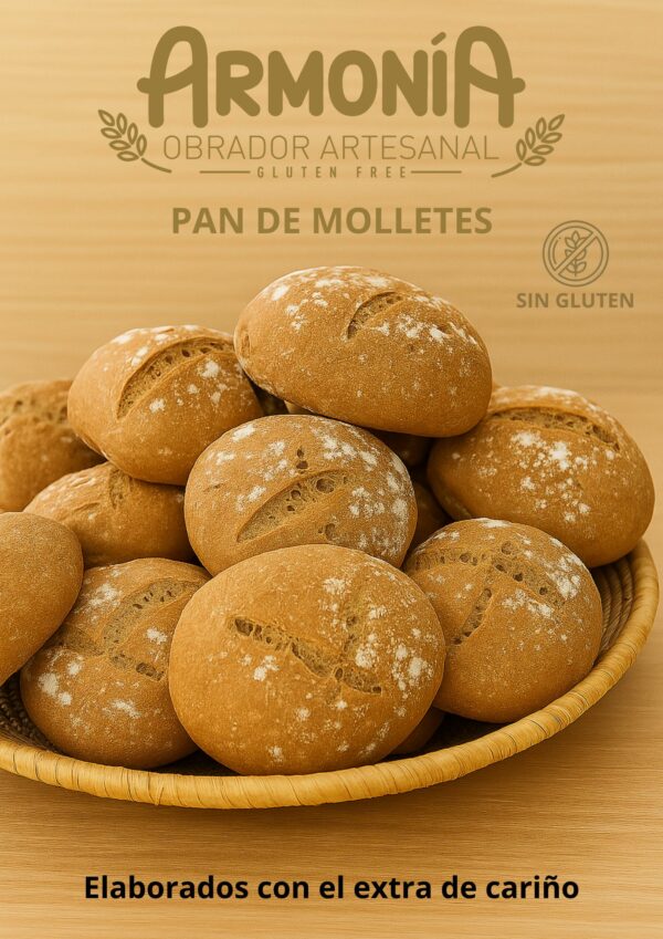 Molletes sin gluten artesanos elaborados con AOVE de la cooperativa Los Ángeles de Montellano – Obrador Armonía