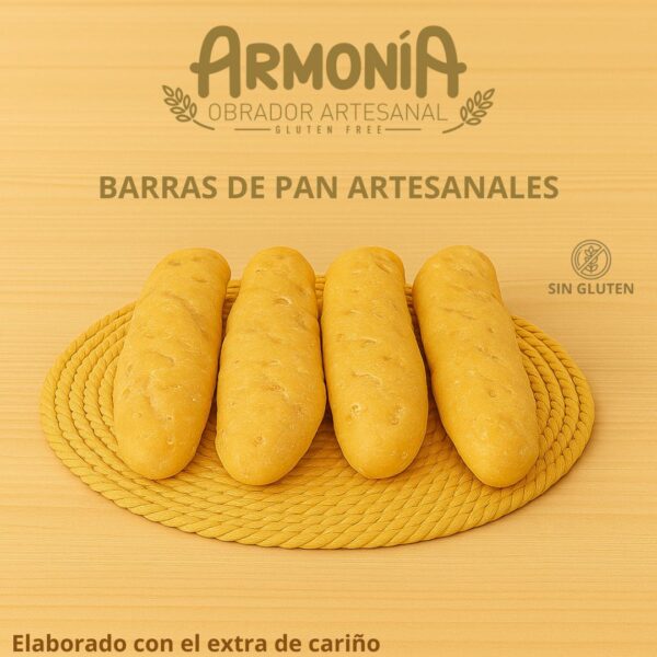 Barra de pan sin gluten – Dorada, nutritiva y artesanal | Bolsita de 2 unidades