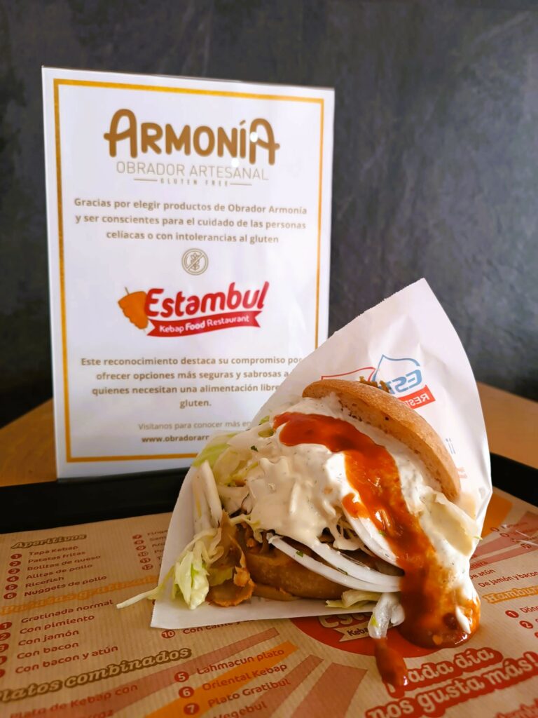 doner kebab exclusivo sin gluten para Kebab Estambul Utrera