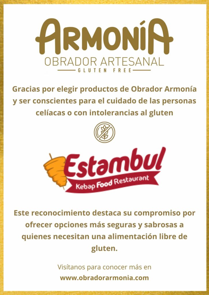 certificado conciencia y buenas prácticas sin gluten kebab