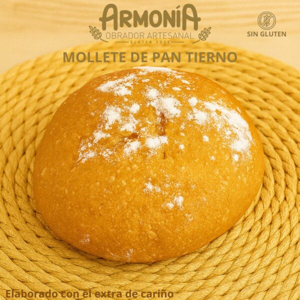 Mollete de pan tierno sin gluten – Suave y artesanal | Bolsita de 3 unidades