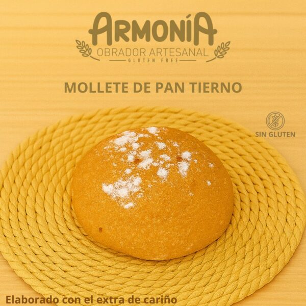 Mollete de pan tierno sin gluten – Suave y artesanal | Bolsita de 3 unidades