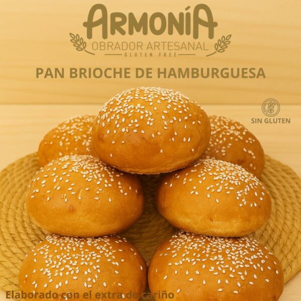 pan brioche sin gluten para hamburguesas premium