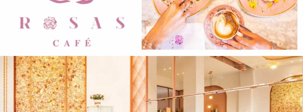 Interior Rosas Café Marbella rodeado de rosas y glamour