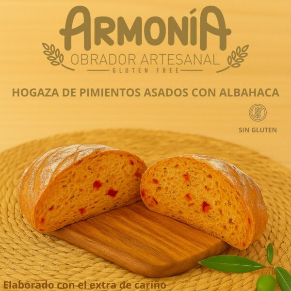 Pan de pimientos asados con albahaca sin gluten – Obrador Armonía